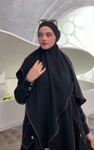 abaya raudhah set hijab gamis abaya hitam terbaru