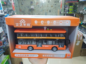 Educational Double Layer Bus Car Model Toy for Boys Ages 2-6 Sound Light Effects Door Can Open Chinese Cultural Storytelling