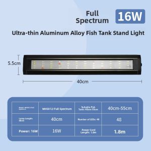 NAICHONG | Full Spectrum Bright Waterproof Aquarium Lamp for Small Aquariums