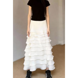 MANMI | Chân Váy Dài Phồng Xòe Cao Waisted Elegance