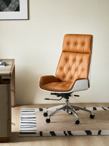 Nordic Luxury Leather Computer Chair Home Office Desk Meeting Rotatable Adjustable Height Comfortable Large Class Executive Chair