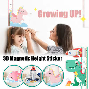 Removable 3D Cartoon Height Stickers Self-adhesive Childrens Magnetic Suction Baby Height Wall Stickers
