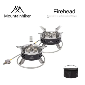3/5-Core High-Power 6800W Portable Camping Stove Windproof Gas Burner with Electronic Ignition for Outdoor Cooking Equipment