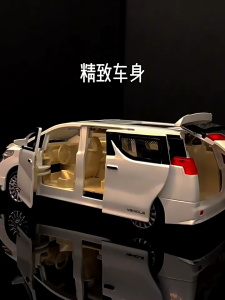 Diecast Alphard Car Model Pull Back Play Vehicles With Sound & Light Kids Toys Collection Model Car Mainan Kereta