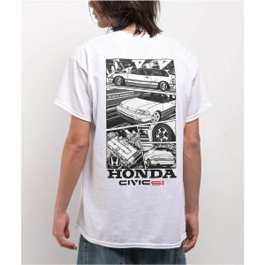 Honda | Honda Mens and Womens T-shirt Honda Civic Si EF Summer New Motorcycle Tee Racing Short-sleeved Spring Cycling Off-road Top