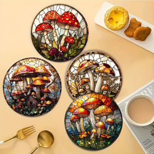 4-piece set - wooden placemat anti slip and heat-resistant desktop protection dining table decoration restaurant gift
