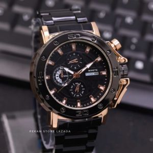 MIRETE Jam tangan Pria Quartz Analog Import Berkualitas Murah Full Metal Stainless Steel Baja Anti Karat Mewah Elegan Sporty // Jam Tangan Cowok Murah // Cod // Fashion // kasual // Formal // Beataellert // Jam Cowok Mirete Original analog Skm