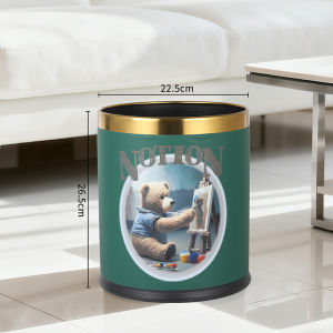Luxury Double Layer Kitchen Trash Can for Home Hotel Bedroom Living Room Bathroom Large Size Na Zhang New Model round Shape