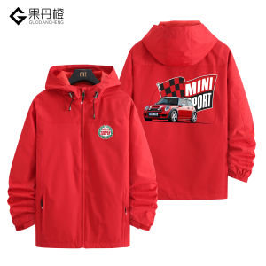 Mini Cooper Vintage Car Jacket BMW Classic Sedan Mens Three-in-One Fleece Lined Zipper Decorated Polyester Sportswear