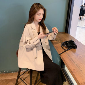 Internet Celebrity Small Suit Outwear Female Spring & Fall K-style Ins Contrast Color Open Line Suit Tops Fancy Fried Street Outerwear