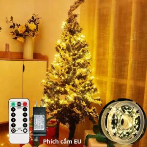 30M-60M LED Pháo Dây Đèn Cổ Tích Giáng Sinh Vòng Hoa Cho Tiệc Cưới Năm Mới Trang Trí Ngoài Trời Trong Nhà Đèn