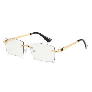 New Photochromic Color Changing Reading Glasses Fashionable Business Cut Edge Frameless Reading Glasses XJC3006