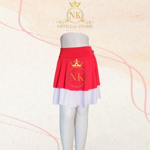 Rok Merah Putih 2 Layer Pendek - Jersey Premium - Gerak Jalan Line Belly Dance Senam Zumba Sepeda Olahraga Indoor Renang Outdoor