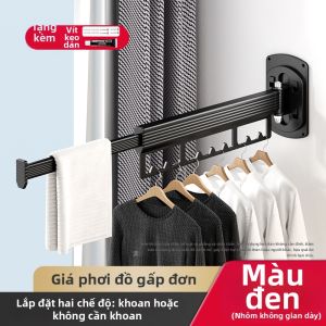 Giá Phơi Quần Áo Treo Tường Thu Nhỏ Đa Năng