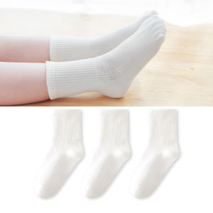 LIUZHISHU | Children Pure Color White Mid Calf Socks