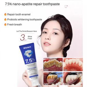 ✨Hot Sale✨7.5% Nano-apatite Repair Toothpaste Repair Tooth Enamel Probiotic Whitening Toothpaste Fresh Breath Toothpaste Quick Whitening Toothpaste Fresh Breath Prevent Oral Diseases Comfortable Oral Care Cream Strong Stain Removal
