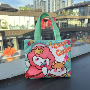 Cute Canvas Handbag New Fashionable Womens Bag for Work Commuting Casual Style Small Size Printed Design School Suitable