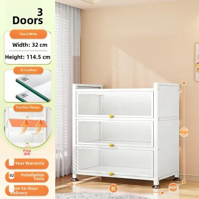 Transparent Dustproof Glass-Door Showcase Bookshelf