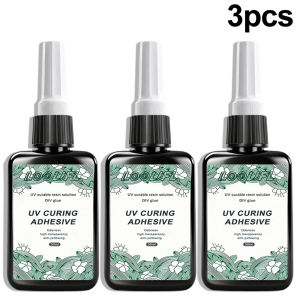 LOOLIFL | UV Curing Adhesive Crystal Clear Odorless Anti Yellow Self‑Leveling Fast Cure Resin Glue For DIY Jewelry Making Ornament Repair