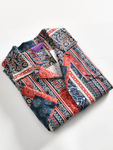 Classic Cuban Collar Mens Summer Shirt Pure Cotton Short Sleeve Beach Hawaii Flower Shirt Versatile Youth Fashion Casual Shirt