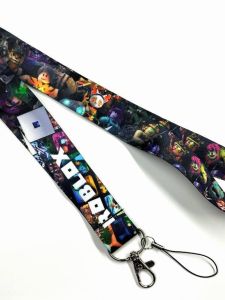 Roblox Game Cartoon Anime Card Holder Lanyard Work ID Card Neck Strap Digital Accessories Mobile Phone Decorations