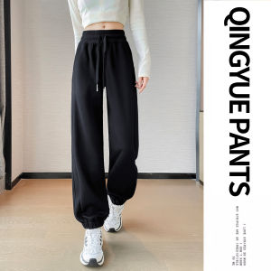 Slim High Waist Gray Drawstring Joggers Leisure