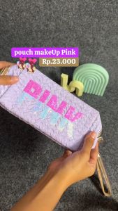 OMYGOOSE POUCH MAKE UP WANITA TULISAN PINK / DCW 076