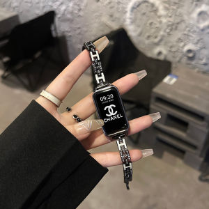 Uhada Huawei Band Metal Flash Diamond Smart Watch Band H Letter Chain New Model 8 7 NFC Compatible Band High End Design