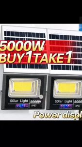 Solar light BUY 1 TAKE 1  highlight 5000W outdoor lighting automatic charging with remote control fl
