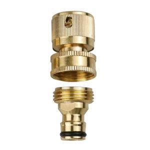 1PCS Brass Garden Hose Quick Connect Fitting3/4" Water Hose Connector Male Female Threads Universal Hose Adapter for Watering