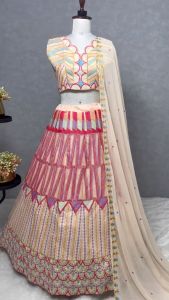FOX GEORGETTE WITH EMBROIDERY LEHENGA 💞🎊💞