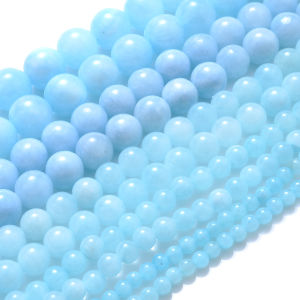 4/6/8/10/12mm Natural Stone Beads Blue Chalcedony Loose Spacer Beads For Jewelry Making DIY Bracelets Necklaces Accessories