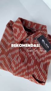 Kemeja pria terbaru dari bahan kain tenun