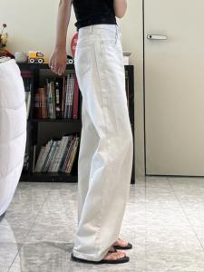 High Waist Wide Leg Jeans Womens Autumn Winter Fleece Lined Slimming Loose Straight Floor Length Pants Casual High Waist