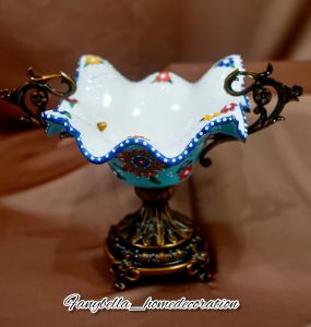 vas bunga keramik kaca pajangan dekorasi hiasan rumah retro mewah import