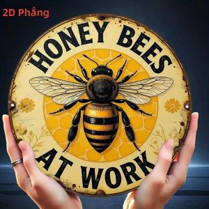 CIFbuy | Trang Trí Tường Hình Ong Mật Mộc Mạc Bằng Kim Loại Biển Hiệu Trang Trí Nhà Nông Thôn Tranh Tròn Chống Chịu Thời Tiết Trang Trí Nhà Cửa Vườn.