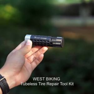 West Biking | WEST BIKING Mini Ratchet Vacuum Tire Repair Kit Bicycle Repair Tool Set Ratchet Tire Repair Needle Fork 5 Rubber Strips