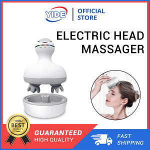 YIDE Scalp Massager with 4 Replacement Massage Heads Portable Head Scratcher with Tissue Kneading Nodes Gifts Idea Stress Release Massager for Muscles Shoulder Calf