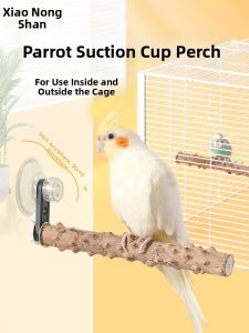XIAONONGSHAN | Suction Cup Parrot Dual Use Fennel Wood Perch