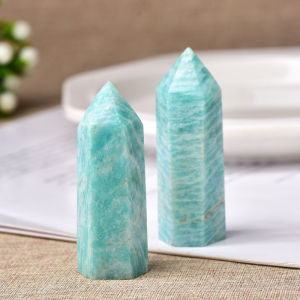 1PC Tự Nhiên Pha Lê Điểm Amazonite Chữa Bệnh Obelisk Thạch Anh Cây Đũa Phép Xanh Trang Trí Nhà Reiki Đá Năng Lượng Kim Tự Tháp Phong Thủy Vật Trang Trí