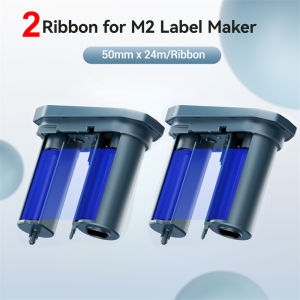 Niimbot | 2Rolls Balck White or Color Ribbons of Niimbot M2 Thermal Transfer Label Printer Home Office 20-50mm Width Pint up to 24 Meters