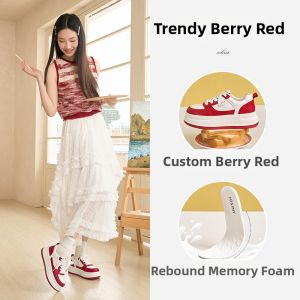Josiny | Wedding Autumn Thick Sole Canvas Shoes Red Height Increasing