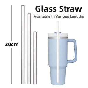 Long Replacement Glass Straw 30cm