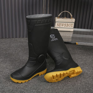 Giày Đi Mưa Nam Cao Đến Đầu Gối Mùa Xuân Thu Chống Trượt Chống Mài Mòn Ngoài Trời Giày Cao Su Chống Thấm Nước