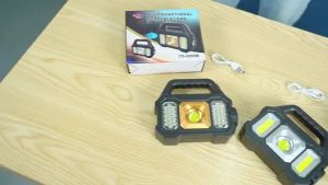 Solar LED Torch Light lampu suluh 500 Lumens USB Rechargeable Handheld COB Flashlight Powerful Outdoor Waterproof Camping Light Emergency Light Portable Work Light With 18650 Battery 6 Lighting Modes