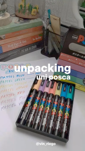 Uni Posca Pastel Set of 7 Markers Acrylic Pastel Paint [PC-1M7C PC3M7C PC5M7C]