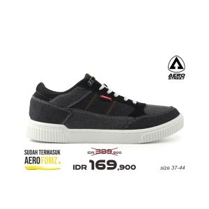 Aerostreet 37-44 Rodeo Putih Putih Hitam - Sepatu Sneakers Casual