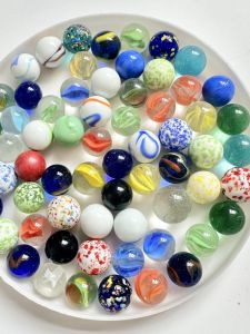 Colorful Glass Beads Chess Pieces Childrens Nostalgic Toy Gifts Mixed Craft Decorative Balls Jumping Checkers Game Pearls