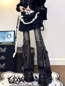 High Waist Y2K Micro Flare Denim Jeans Womens Spring Summer Design Sensation Niche plus Size Slimming Pants Big Size