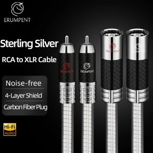 One Pair High Fidelity Sterling Silver RCA to XLR Audio Cable for CD Player Amplifier Mixer 2XLR Female to 2RCA Male Cable